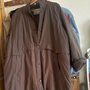 Brown Zip up long winter coat